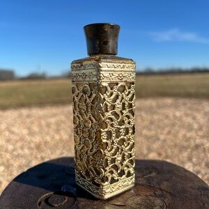 Vintage BQT Tiffany Golden Filigree Encased Empty Bottle